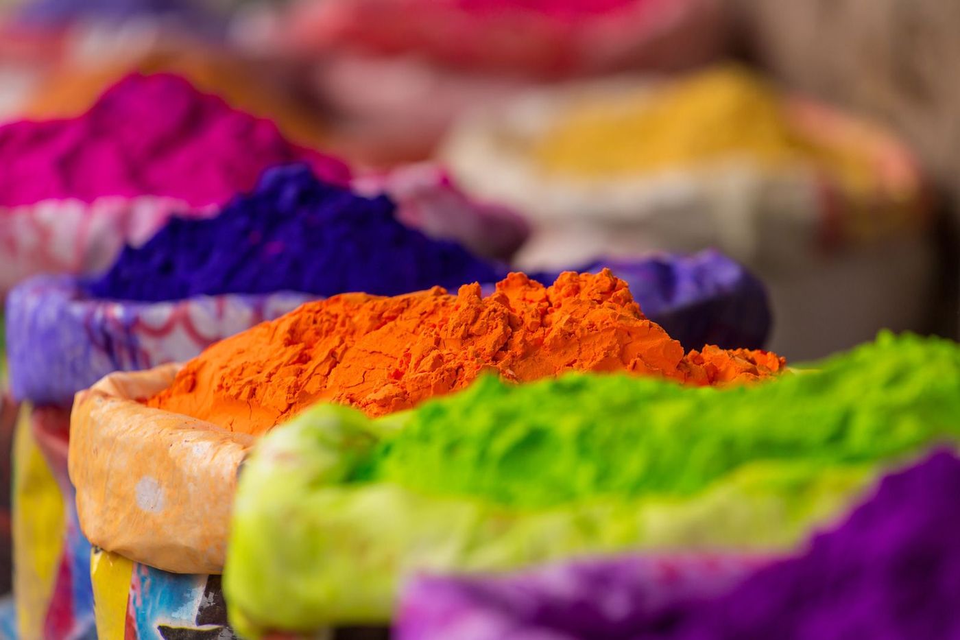 Inde Poudre de couleurs pour Holi