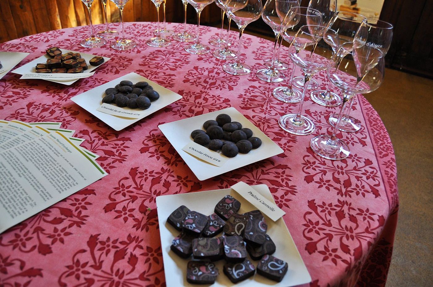 Dégustation vin chocolat Domaine Freyburger