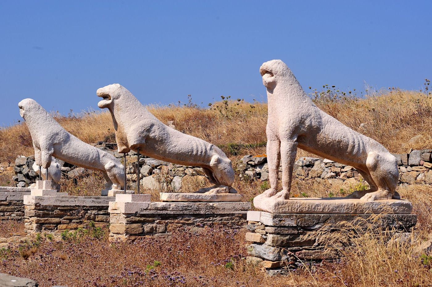 Grèce Délos Lions sculptés