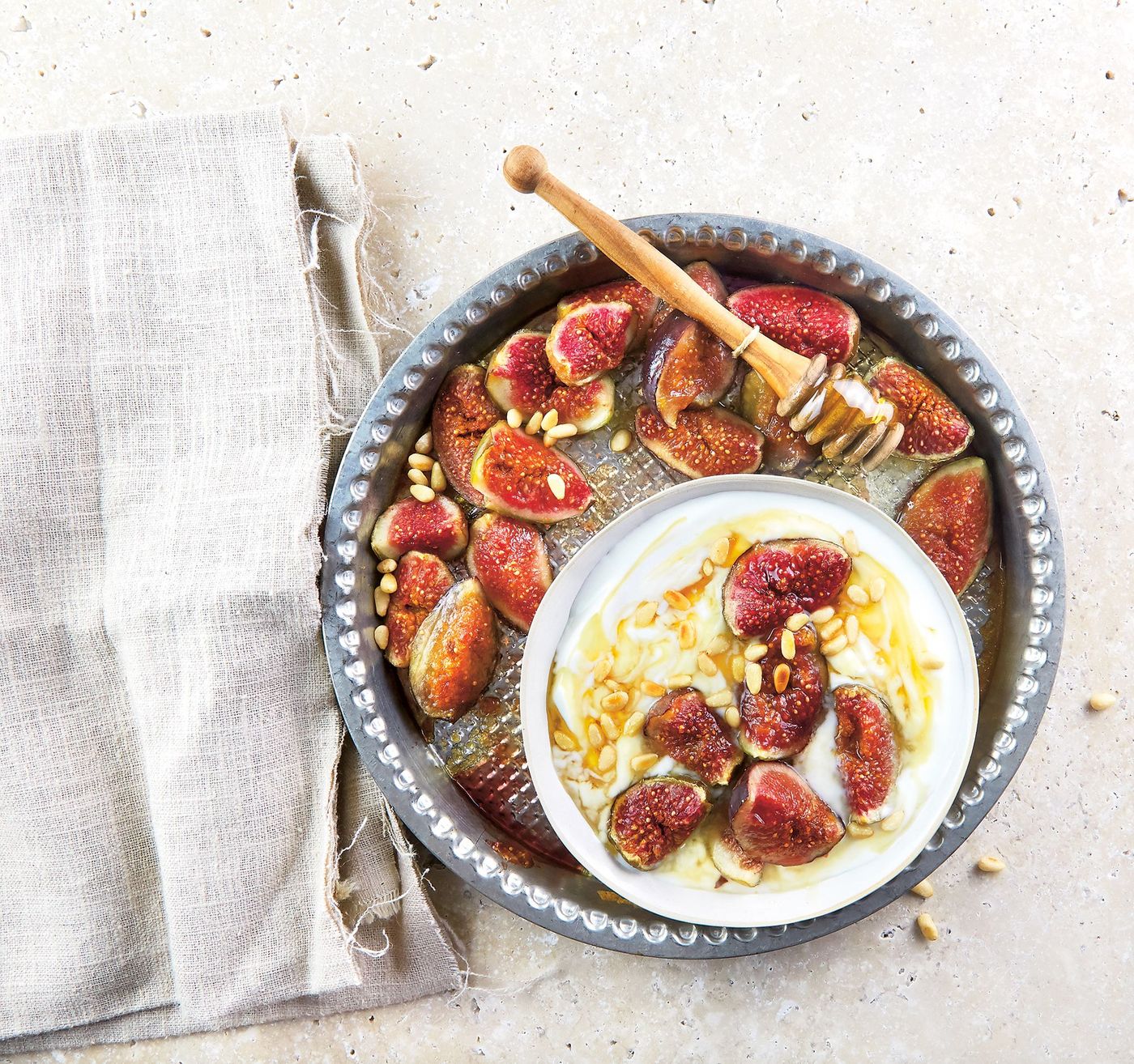 Recette des Figues rôties, yaourt grec au miel