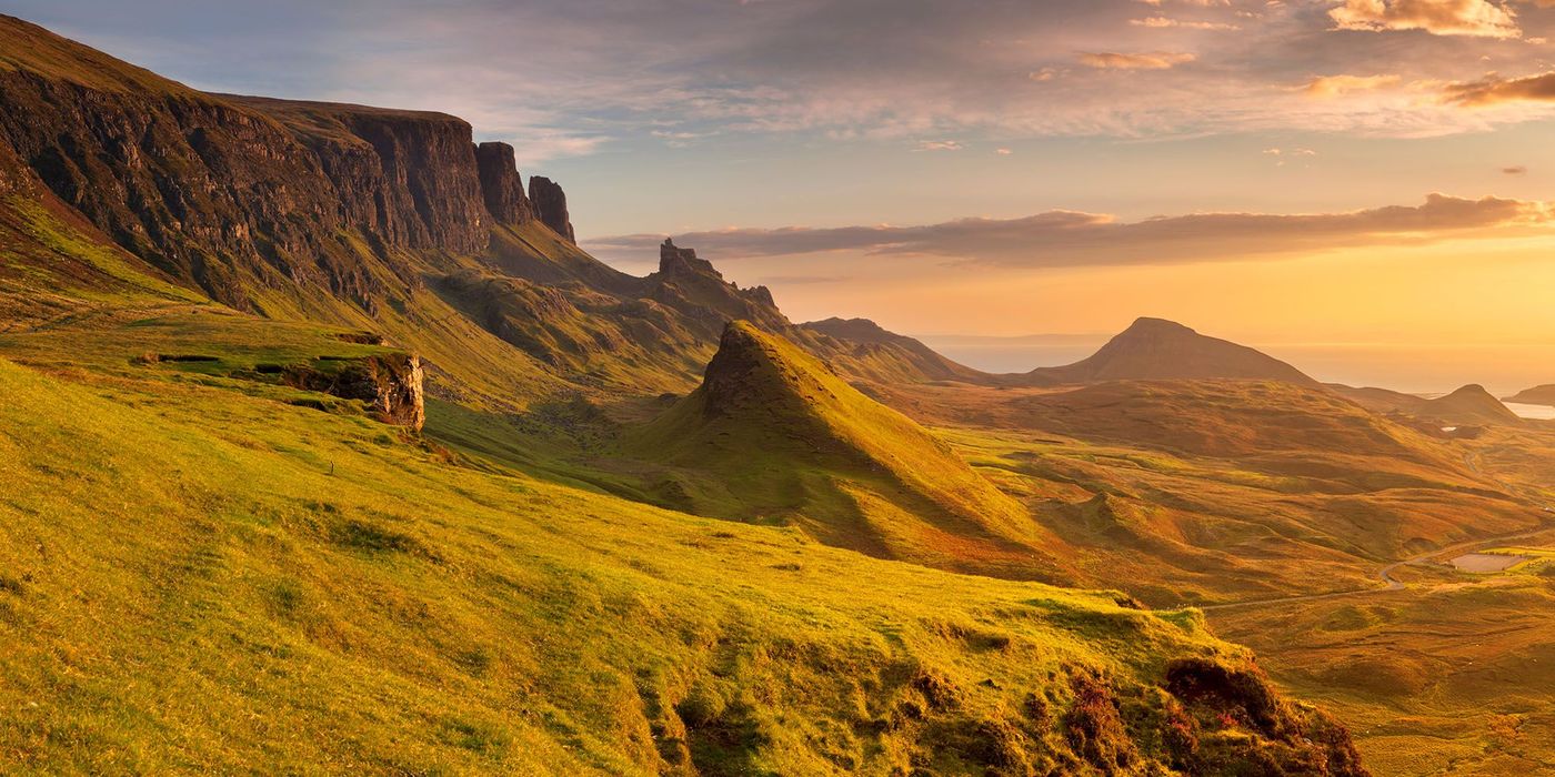 Lever de soleil à Quiraing, île de Skye - Écosse