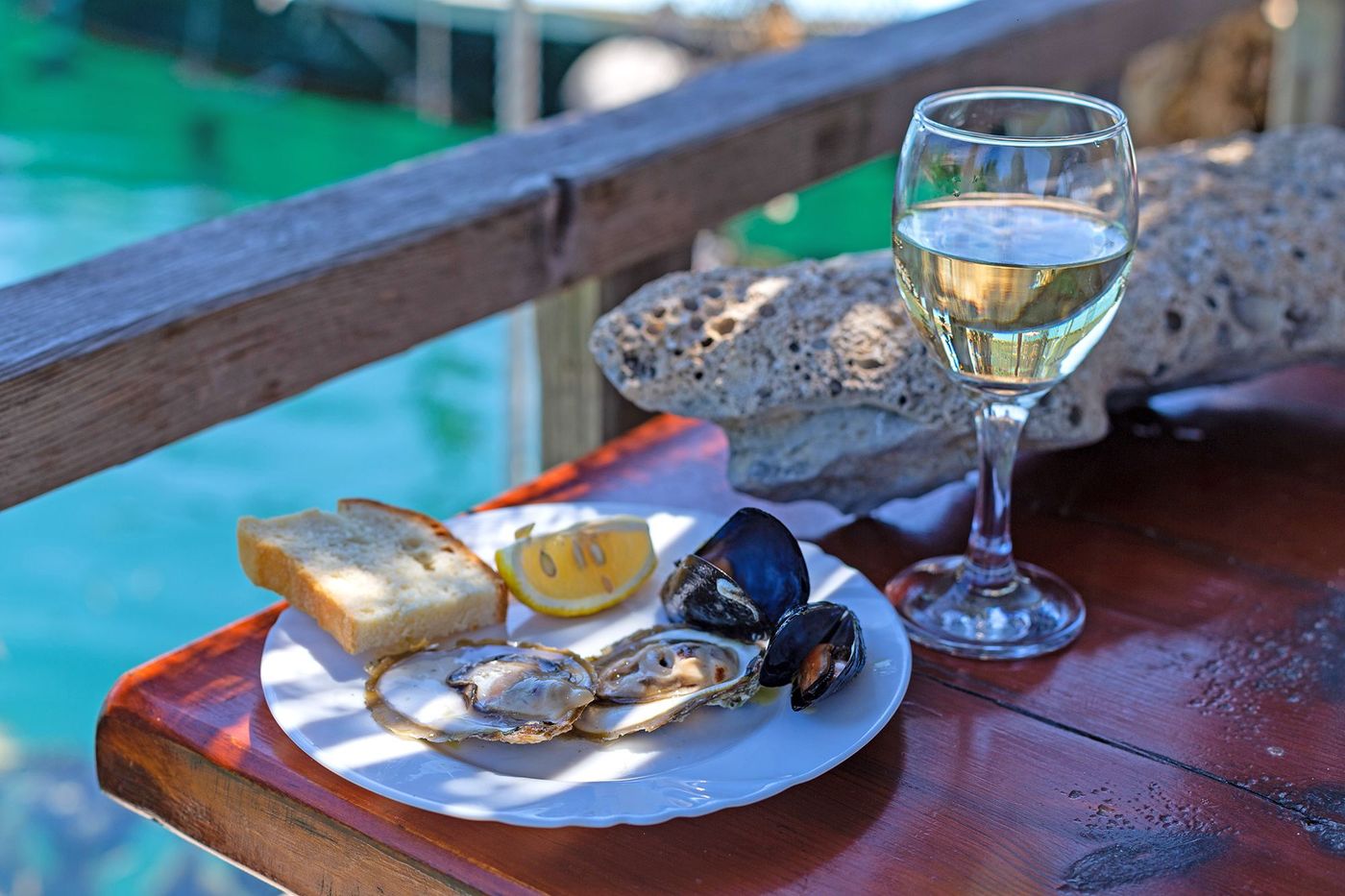 Huîtres et de moules - baie de Mali Ston