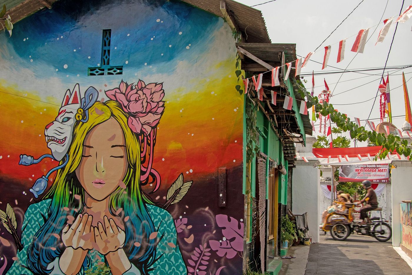 Java Yogyakarta Street art dans le quartier du Kraton