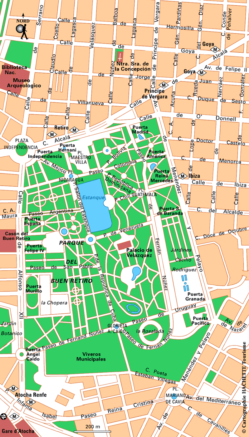 Carte Madrid Retiro - Plan Madrid Retiro