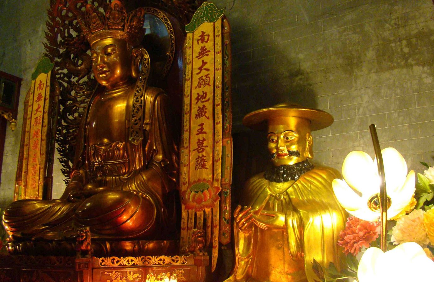 Chine Canton Temple Hua Lin Statue Marco Polo