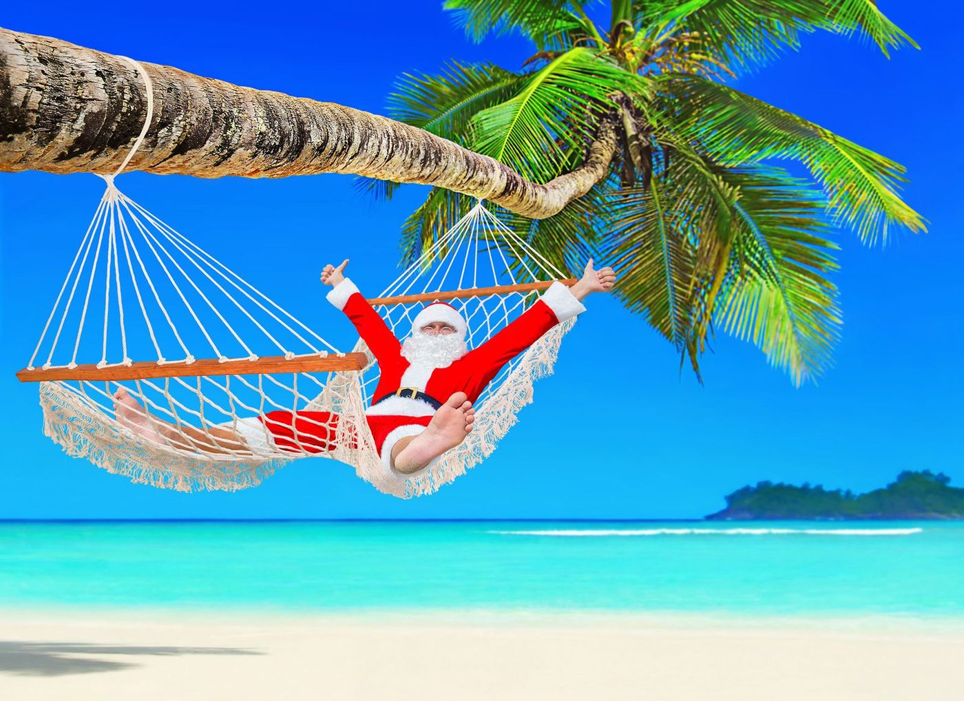 Père noël plage