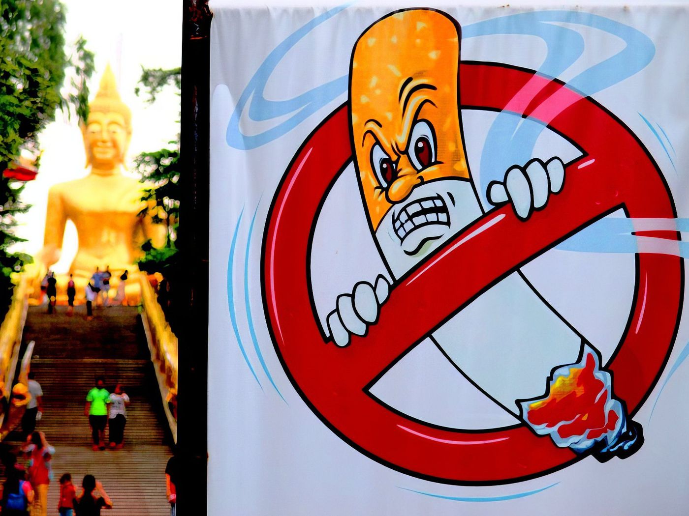 Ne fumez pas dans les temples et leurs abords