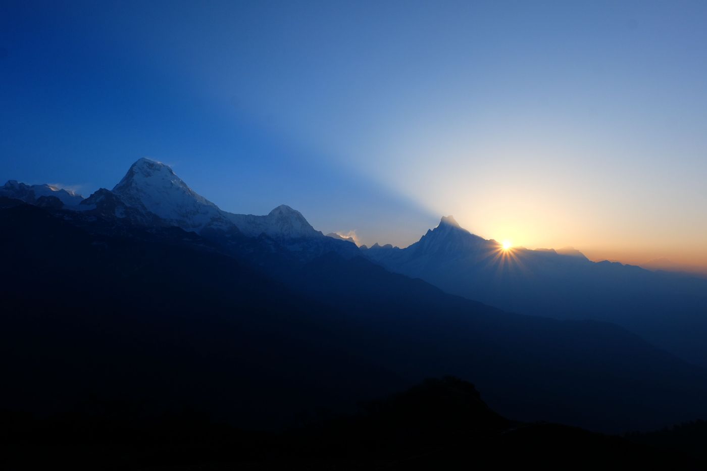 Lever du soleil au Népal