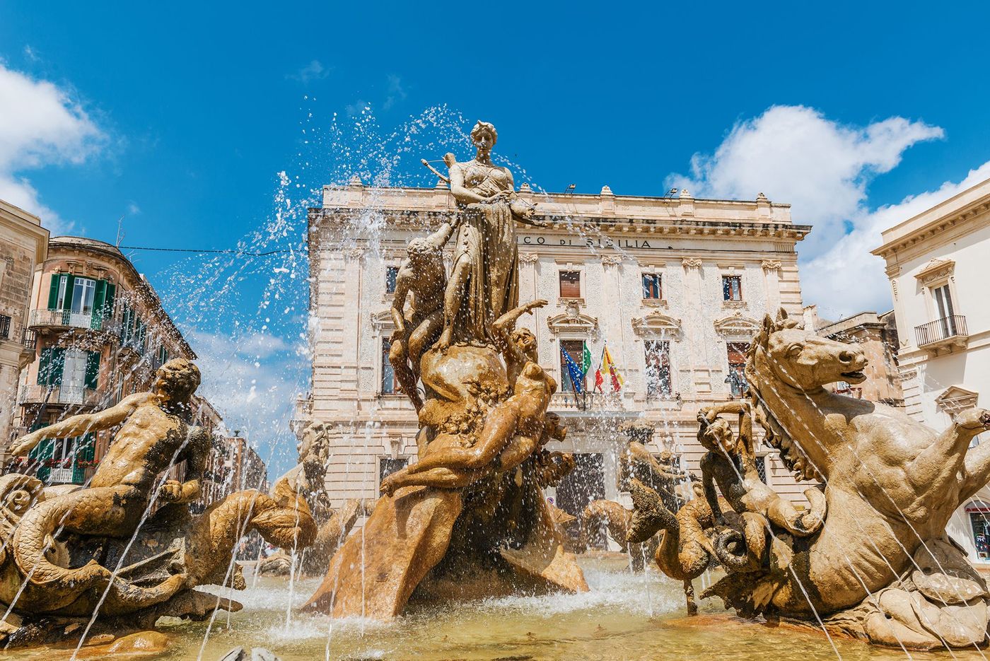 Piazza Archimede - Fontaine d'Artémis (Syracuse)