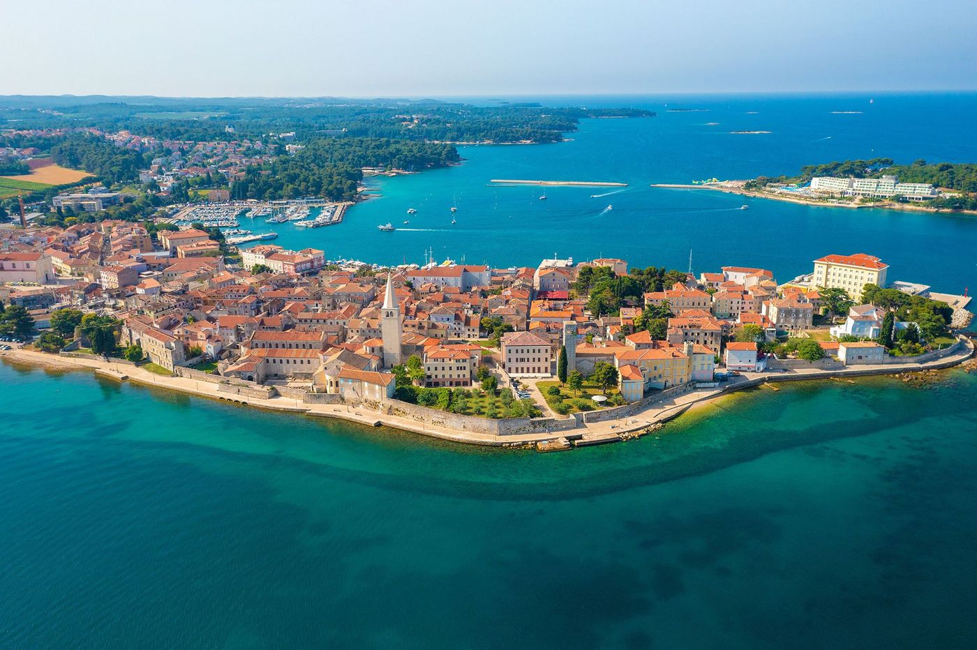 Vue aérienne de la ville de Poreč - Croatie