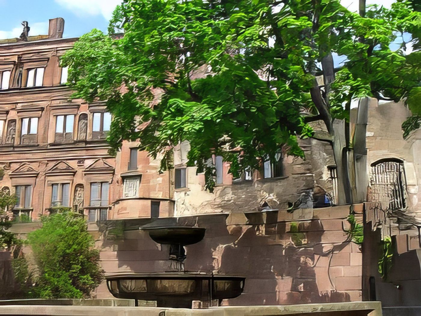 Fontaine dans le château d'Heidelberg