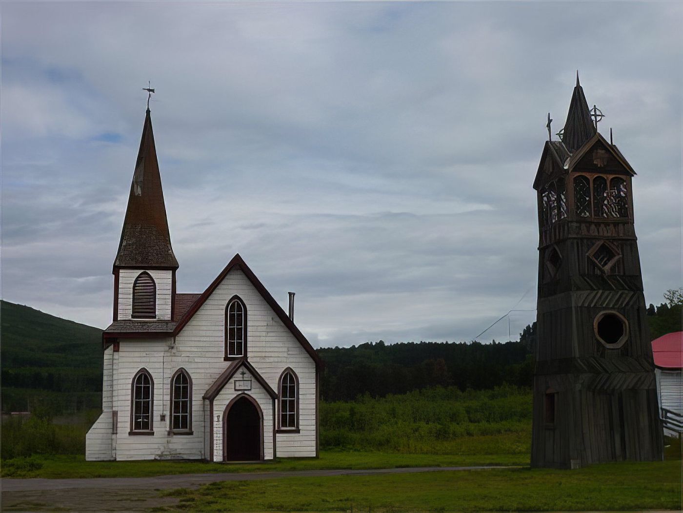 Eglise et clochetton en bois