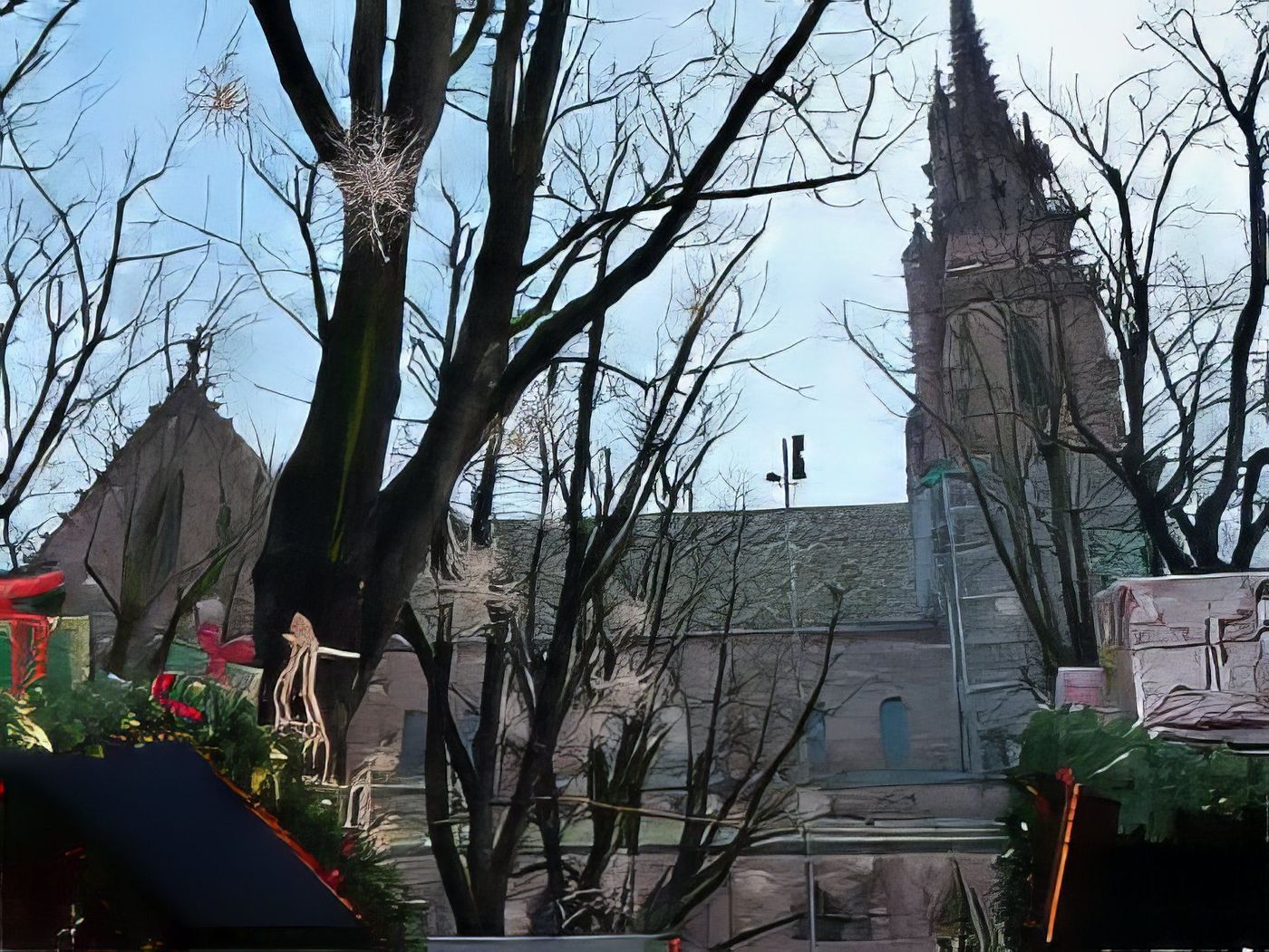 La cathédrale de Bâle durant Noël