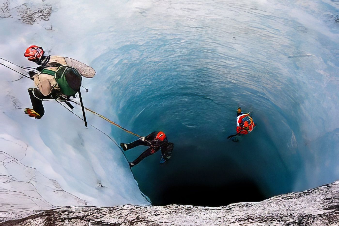 Un puits de glace en Islande