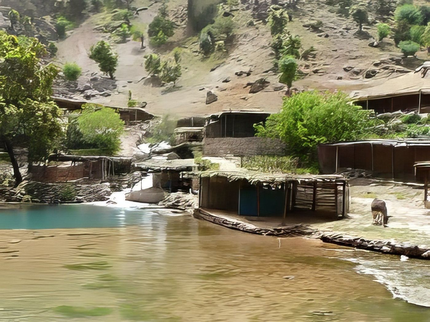 Cabanes au bord de l'eau