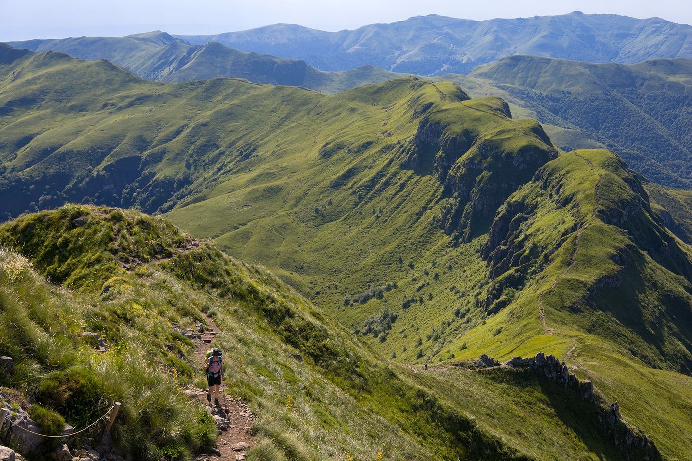Randonnée monts du Cantal vers puy Mary
