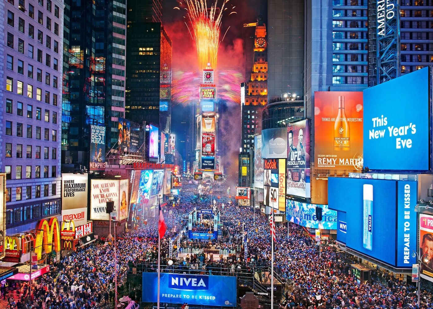 Réveillons New York Feux Artifices