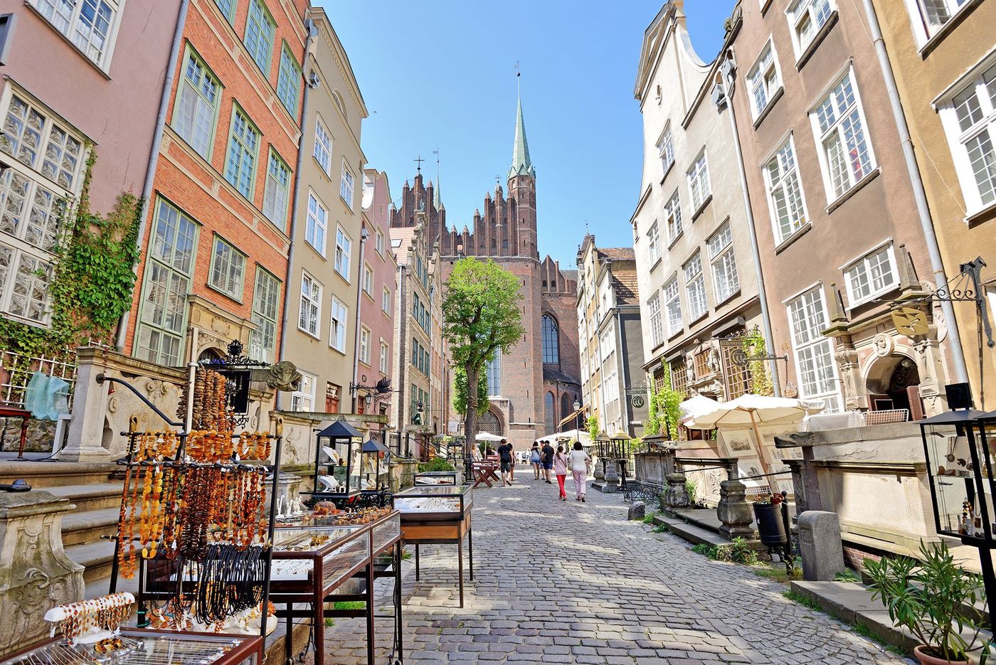 Rue Mariacka et l’église gothique Sainte-Marie - Gdańsk