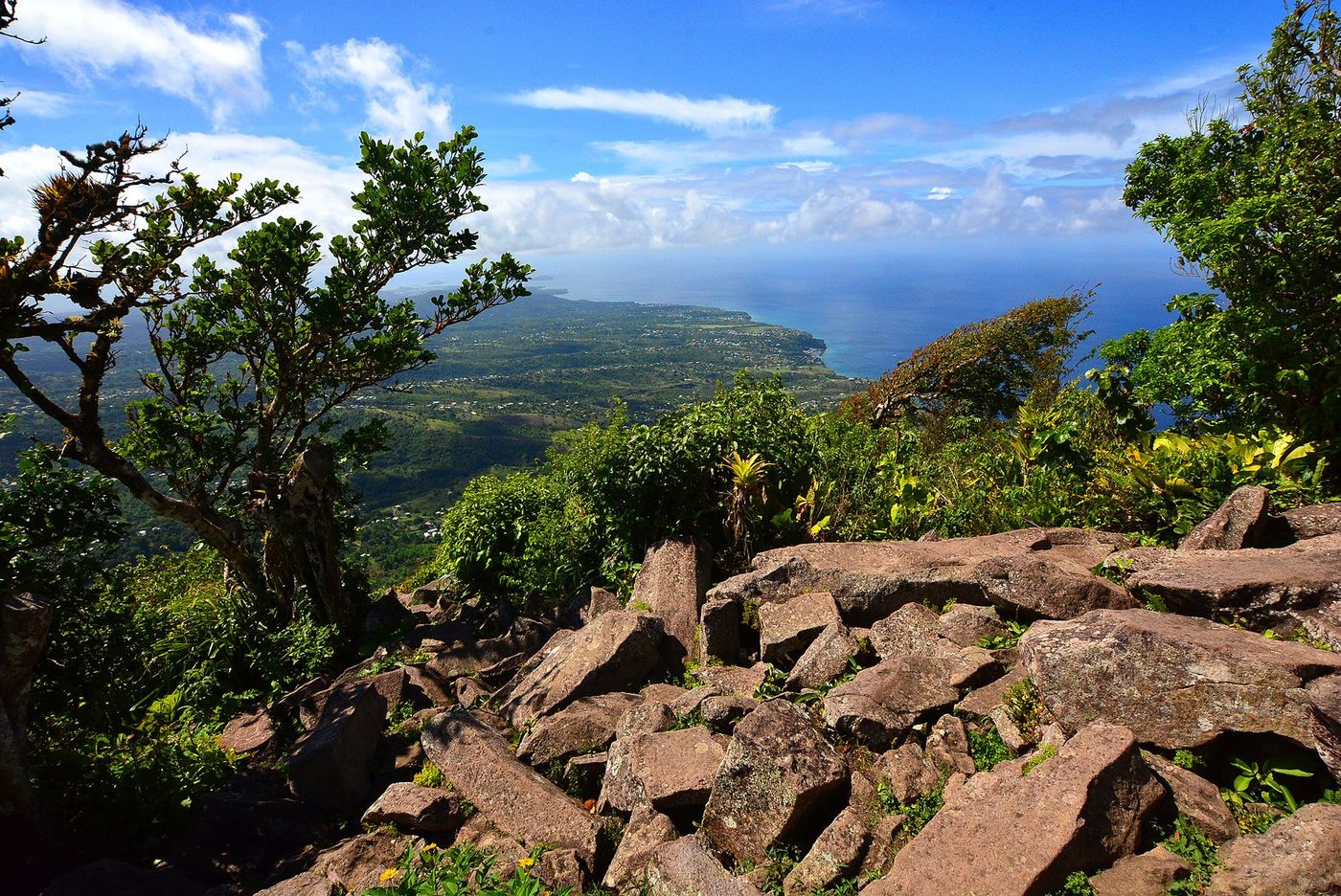 Sainte-Lucie Vue depuis le sommet du Gros-Piton