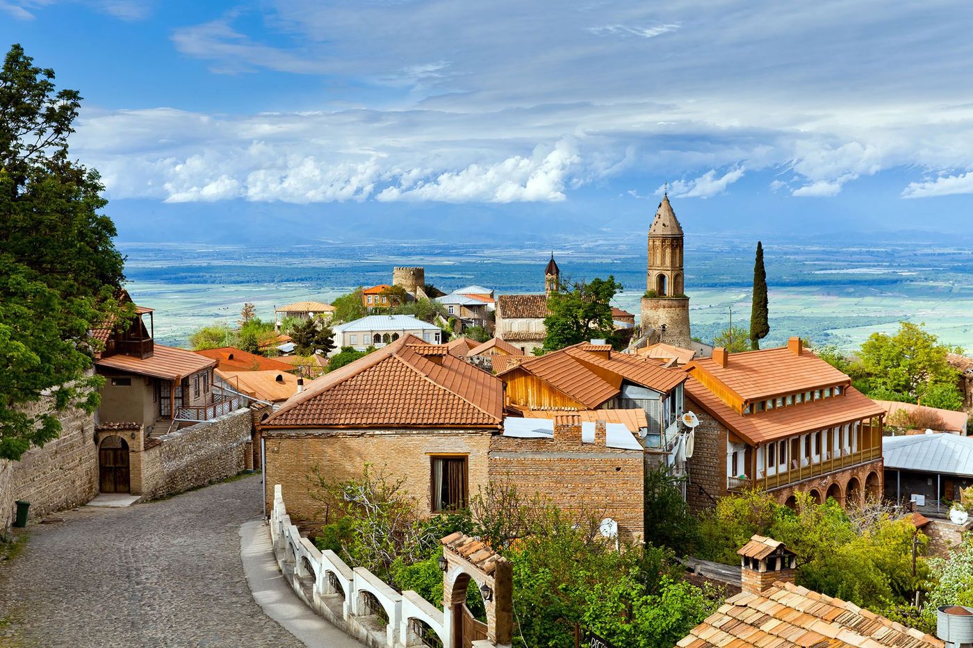 Vue panoramique de la ville de Sighnaghi dans la région de Kakhétie - Géorgie