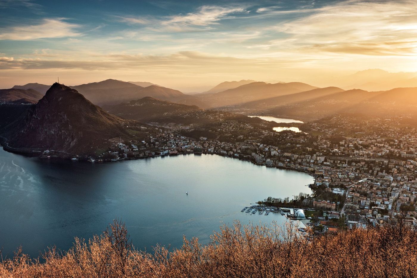 Suisse Lugano vu du Monte Bre