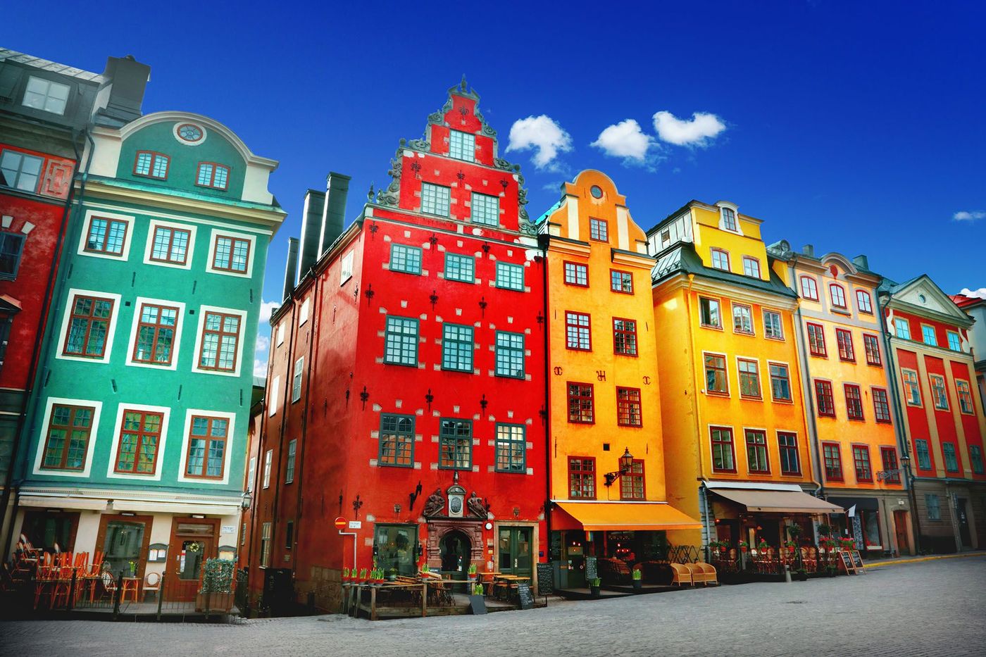 Maisons colorées de Stortorget (la « Grande Place ») à Stockholm