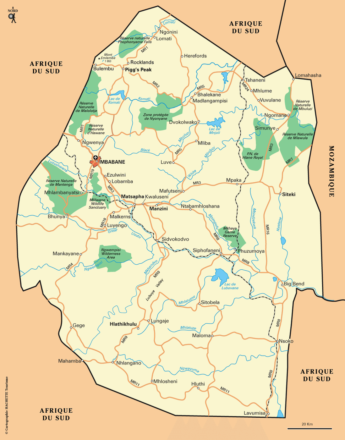 Carte Swaziland - Plan Swaziland