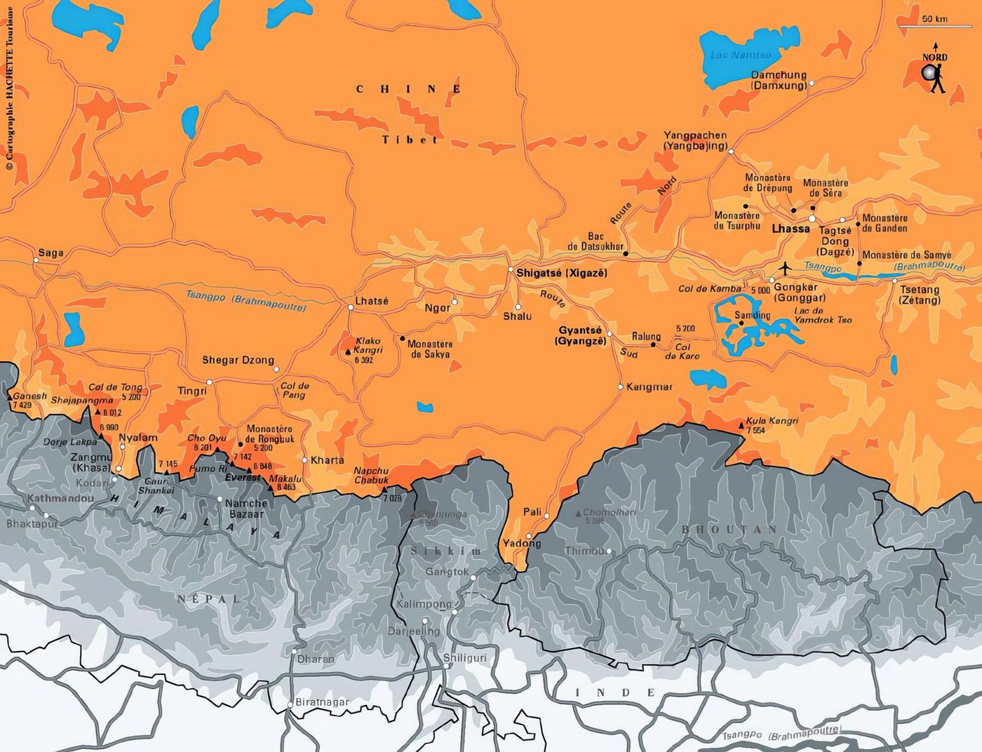 Carte Tibet - Plan Tibet