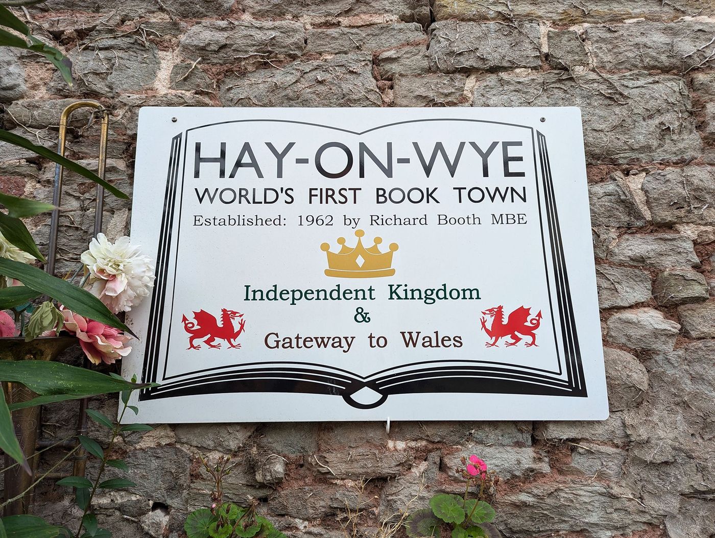 Panneay du village du livre Hay-on-Wye - Pays de Galles