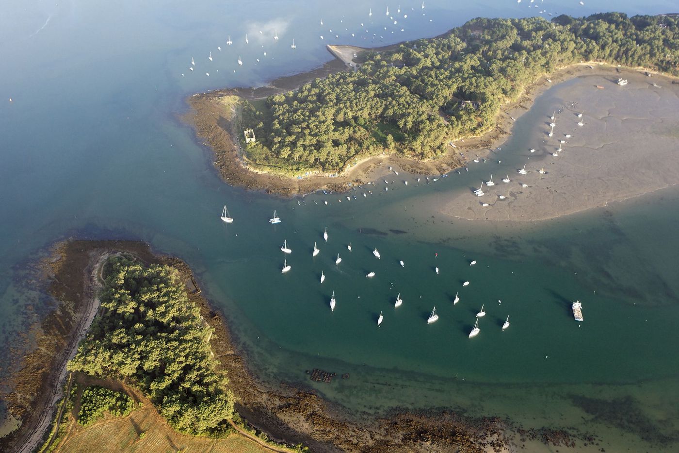 Vue aérienne Golfe Morbihan Bretagne