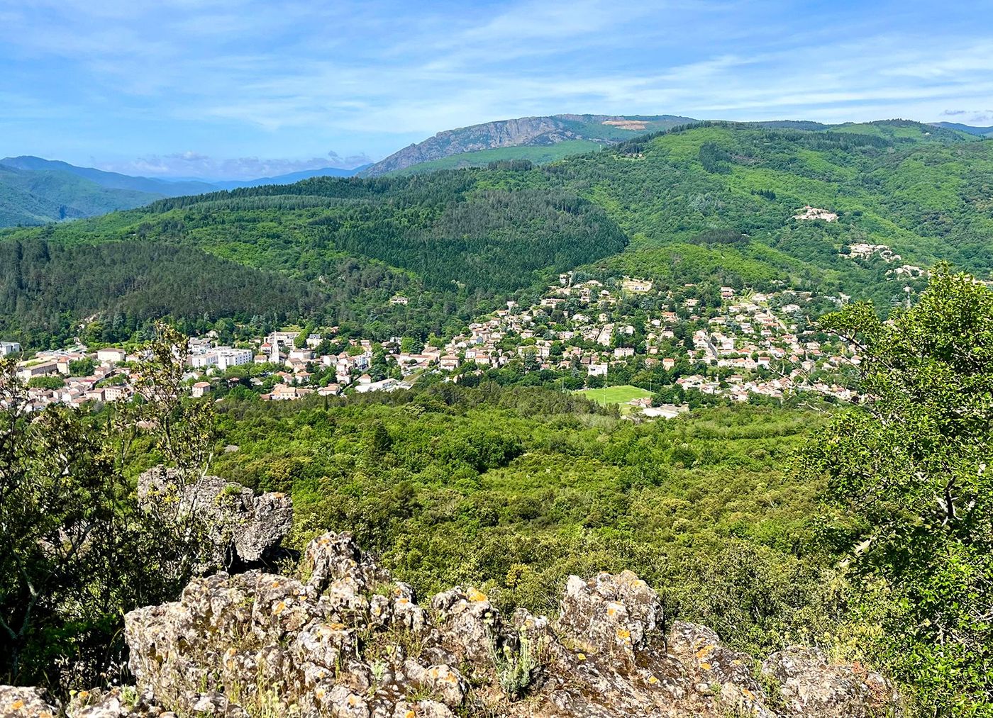 Vue sur la vallée de l’Orb et Lamalou