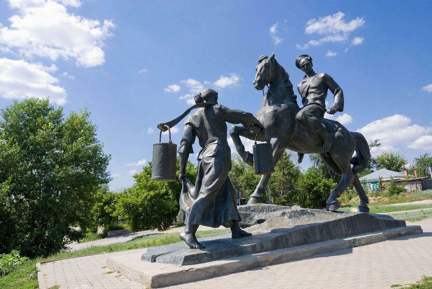 Russie Vyoshenskaya Statue de Gregory et Aksinya