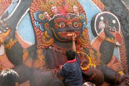 Népal Kathmandu Statue de Bhairava